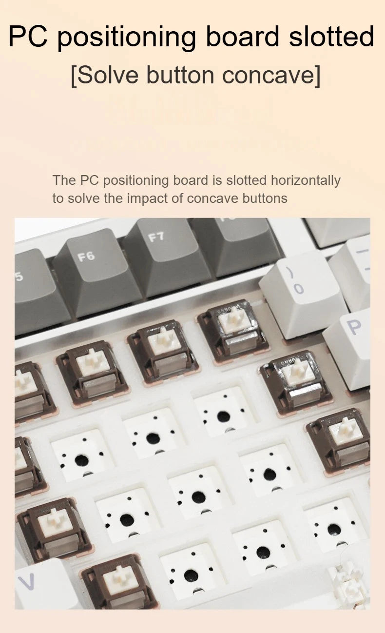 AULA F108 PRO Mechanical Keyboard Custom 100% Layout RGB Backlight Wireless Bluetooth Hifi Switch Gaming Keyboard