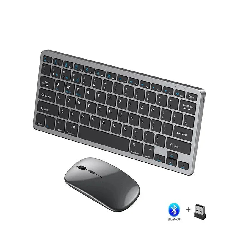 Mini Wireless Keyboard with Bluetooth 5.0 & 2.4G, Dual Mode Multimedia Portable for Laptop PC TV iPad Macbook Android
