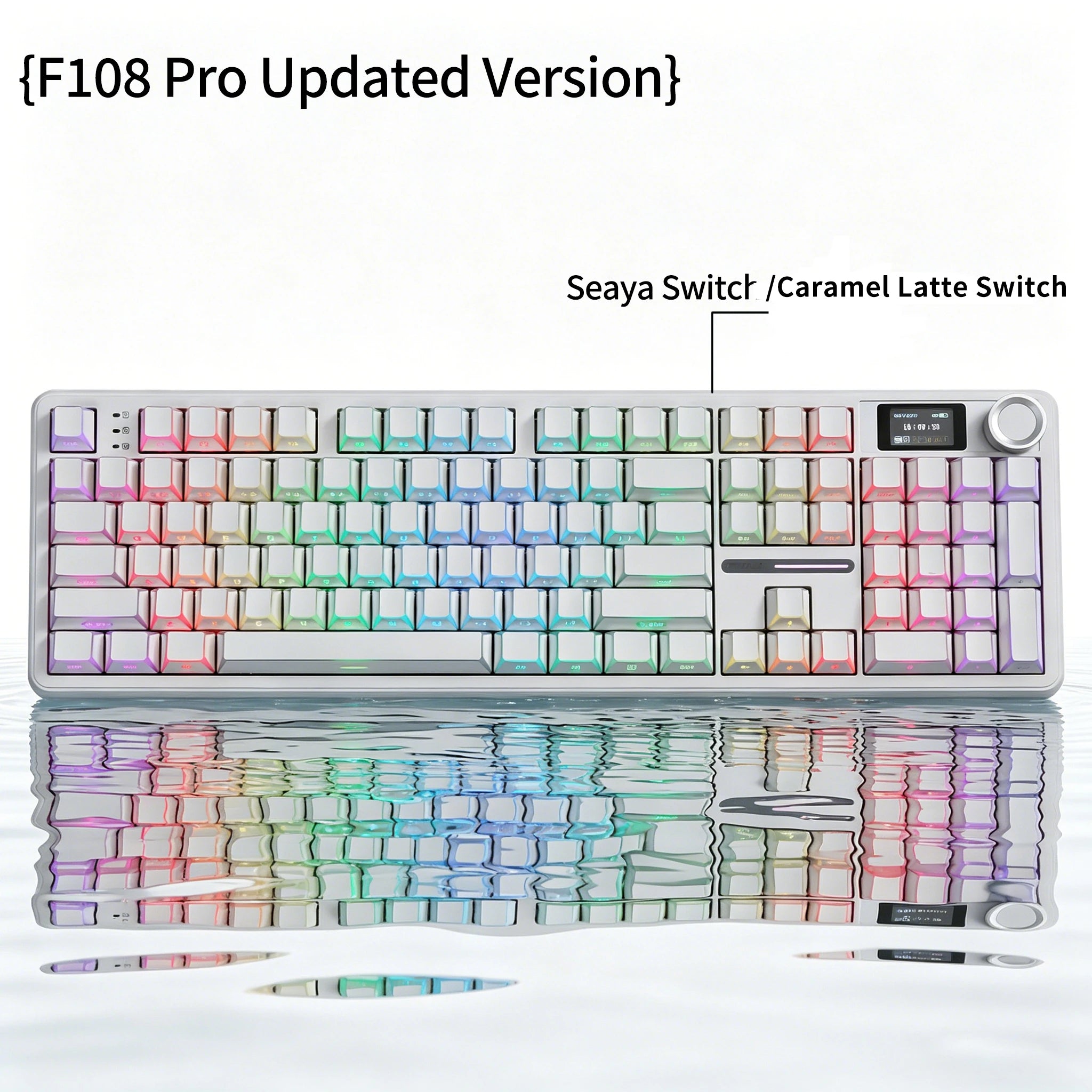 AULA F108 PRO Mechanical Keyboard Custom 100% Layout RGB Backlight Wireless Bluetooth Hifi Switch Gaming Keyboard