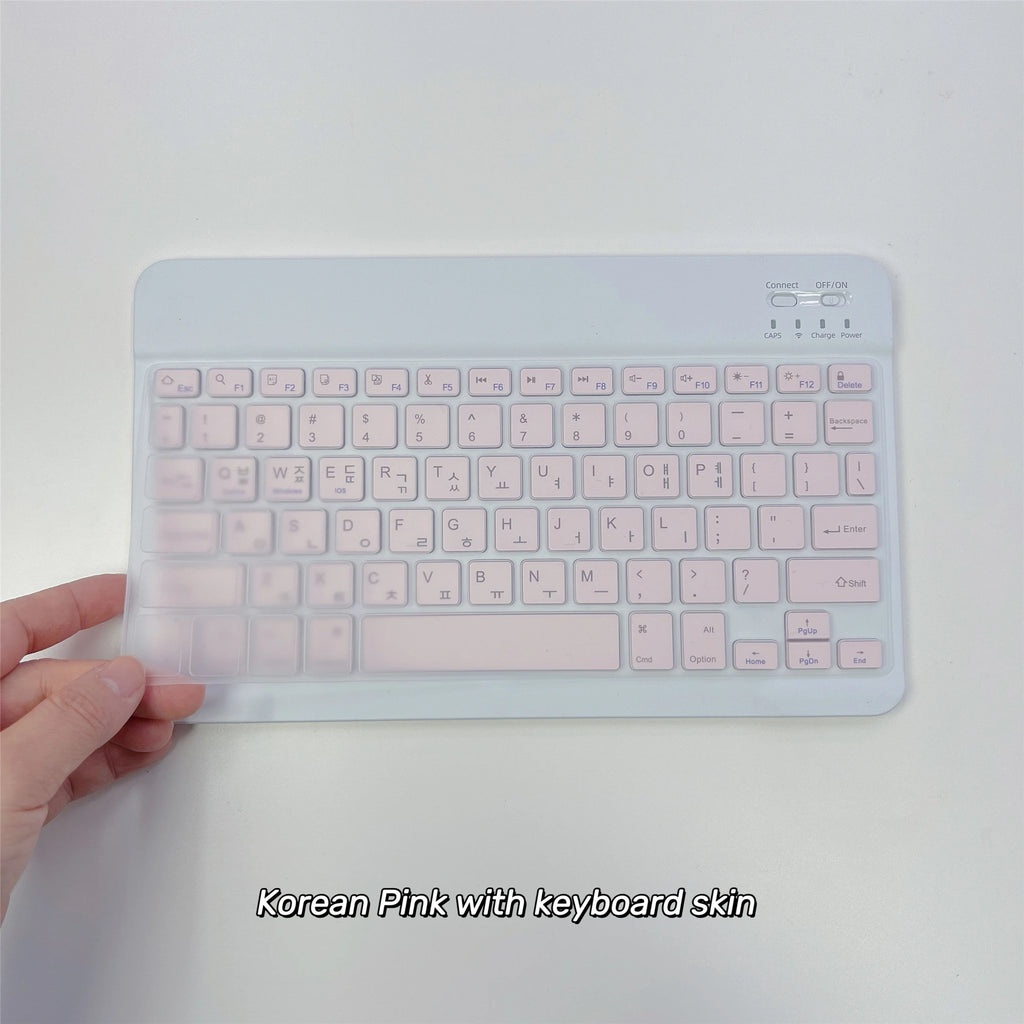 Korean language Ultra-Slim Bluetooth Keyboard Portable Mini Wireless Rechargeable for Apple iPad iPhone Korean