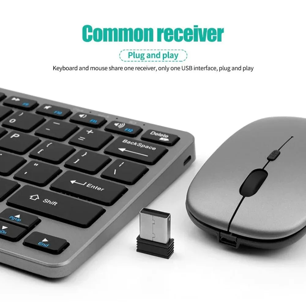Mini Wireless Keyboard with Bluetooth 5.0 & 2.4G, Dual Mode Multimedia Portable for Laptop PC TV iPad Macbook Android