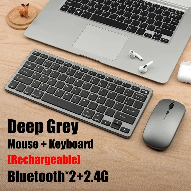 Mini Wireless Keyboard with Bluetooth 5.0 & 2.4G, Dual Mode Multimedia Portable for Laptop PC TV iPad Macbook Android