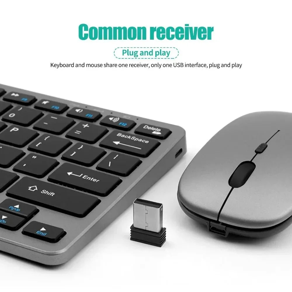Mini Wireless Keyboard with Bluetooth 5.0 & 2.4G, Dual Mode Multimedia Portable for Laptop PC TV iPad Macbook Android