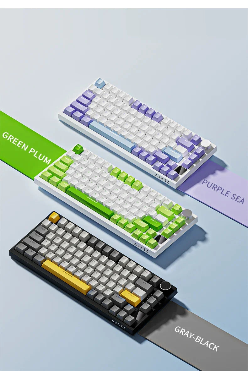 AJAZZ AK820/AK820 Pro Mechanical Gaming Keyboard Tri-Mode Bluetooth 5.1 Wireless Wired Knob Hot Swap Gasket Custom Keyboard